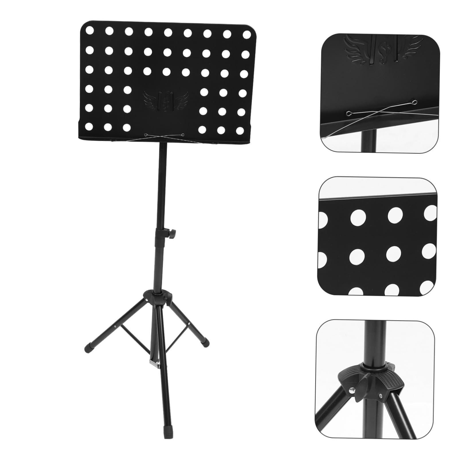 NOLITOY Atril para Partituras Portátil Negro de Acero Suave y Abs, Plegable y Ligero Visión Multiángulo para Tablets y Libros en Cocina o Presentaciones