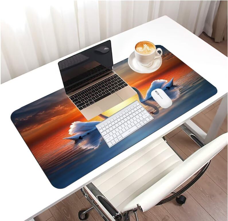Tapis souris blanc idéal pour le travail de bureau et le setup de jeu sur ordinateur - 3