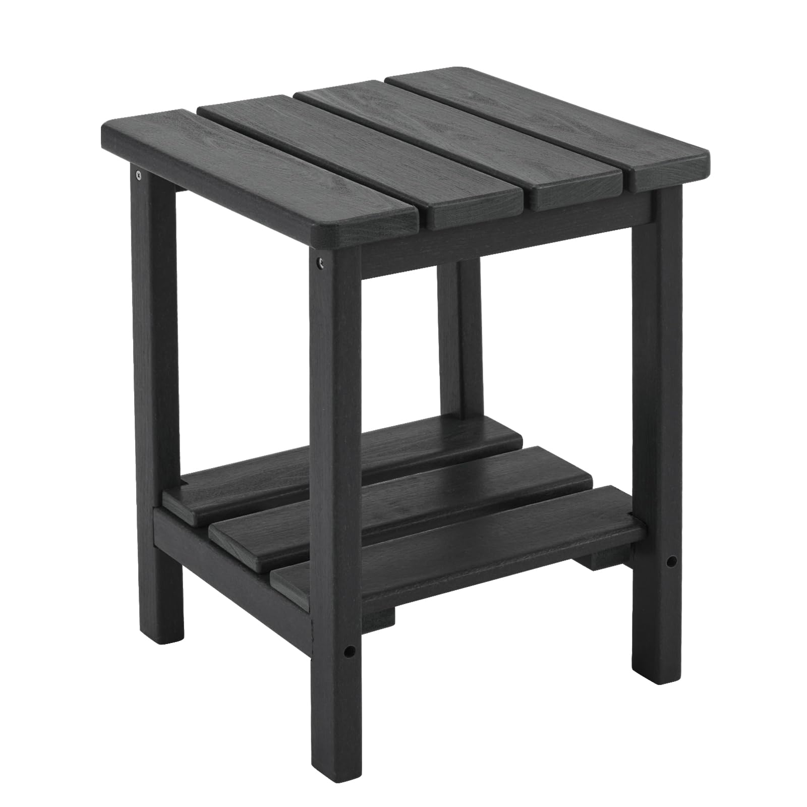 FurniSoar Adirondack Quadratischer Robuster 2-stufiger Beistelltisch aus verstärkter HDPE