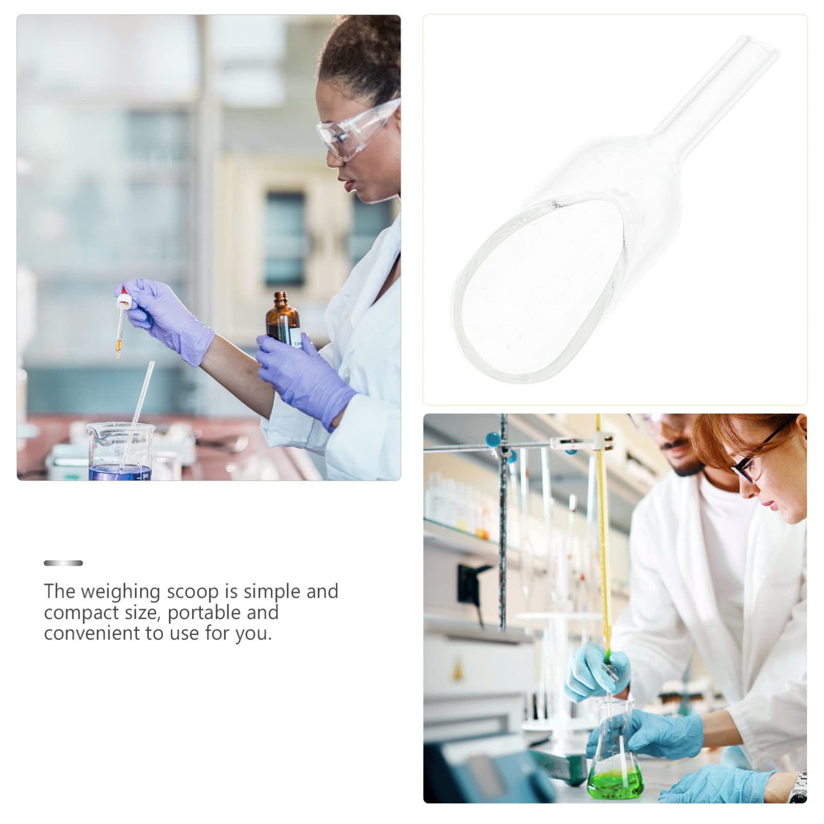 Weighing Spoon Weighing Dish Weighing Scoop Funnel Lab Dish Container Digital Spoon Scale Weighing Tool Digital Measuring Spoon Weighing Plate Weighing Pan Number Glass White