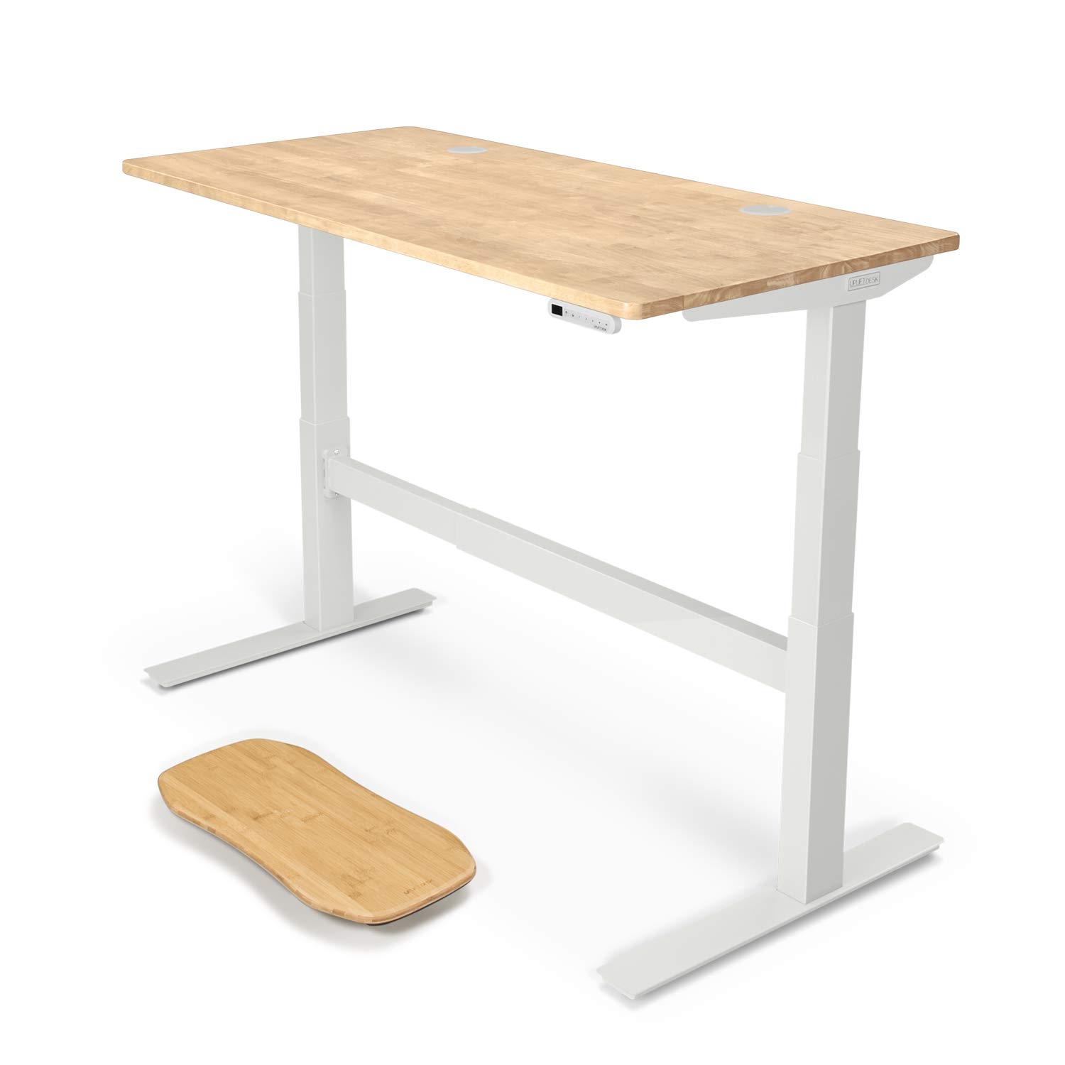 UPLIFT Desk V2 Natural Rubberwood Solid Wood Desktop Standing Desk