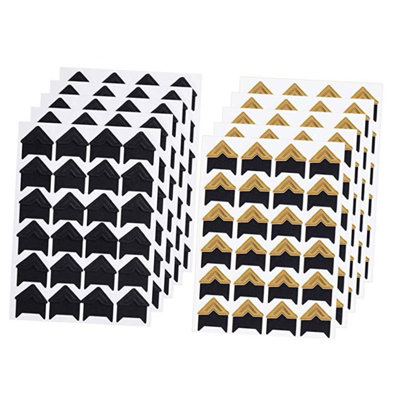 NUOBESTY 10 Sheets Self Adhesive Kraft Photo Corner Stickers Vintage DIY Scrapbooking Album Decor Total Stickers Black for Picture Frames and Photo Albums