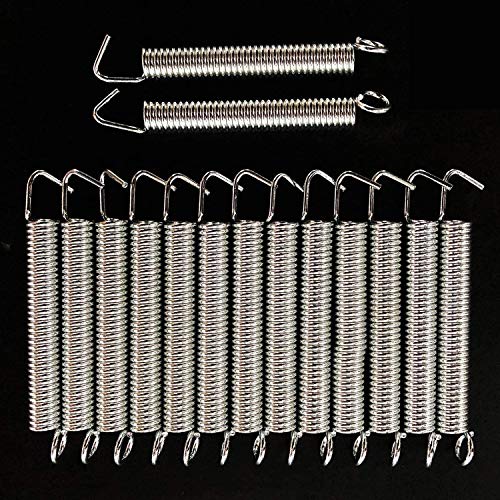 S-Mechanic Pack of 15 Tremolo Springs Noiseless Electric Guitar Tremolo Bridge Springs for Stratocaster (Silver)