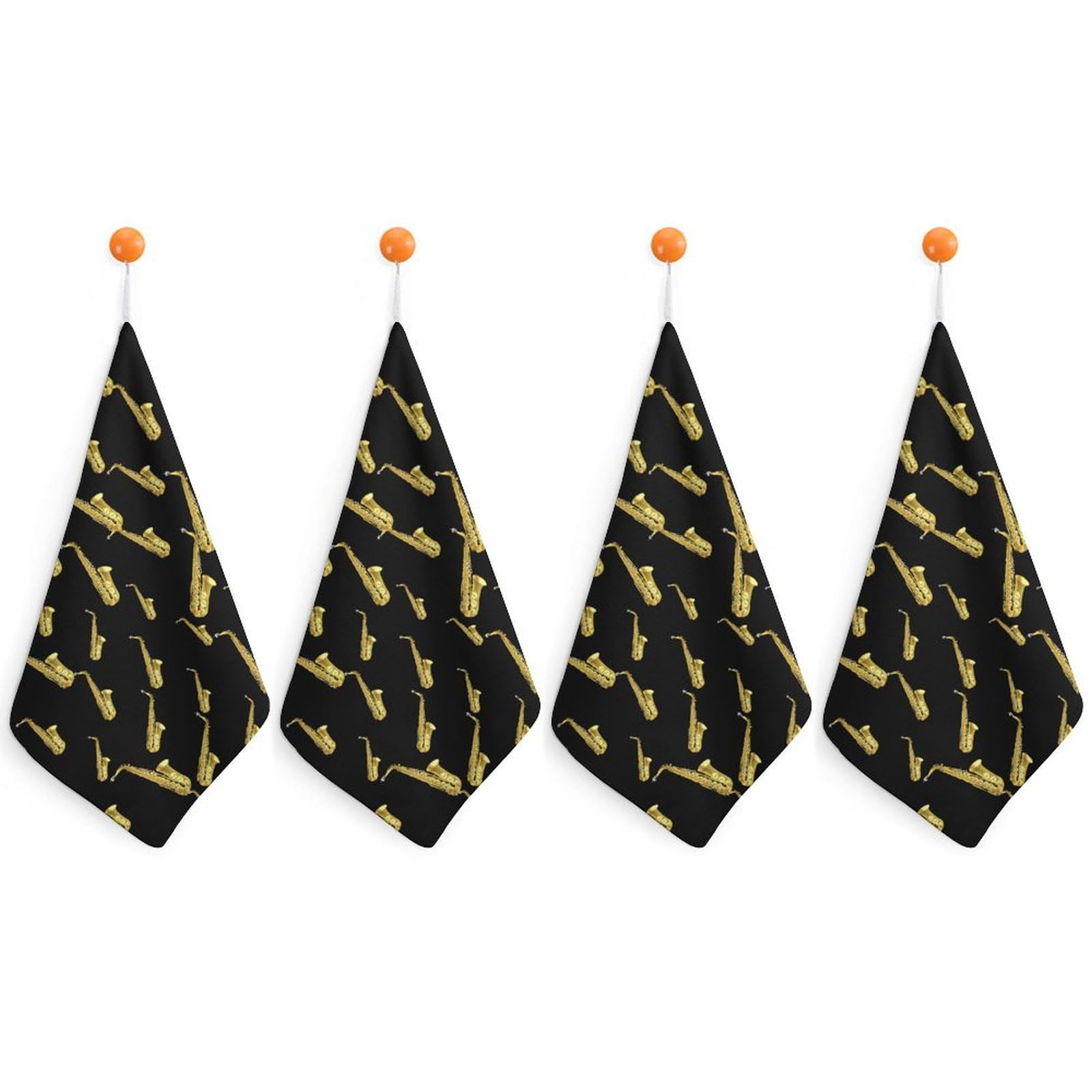 TXFBTRFSA Saxophone Hand Towels with Hanging Loop Kitchen Towel Handkerchiefs Cleaning Cloths