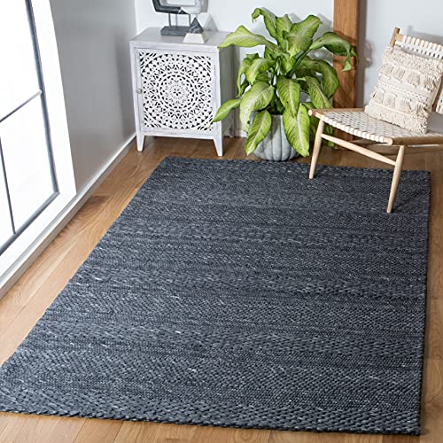 SAFAVIEH Marbella Collection Area Rug - 6' x 8', Charcoal, Handmade Wool, Ideal for...
