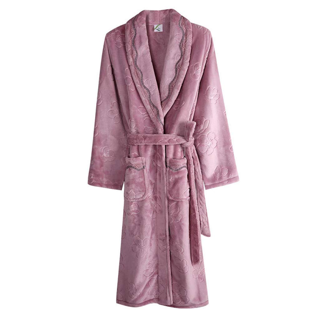 Bath Robe Nightgown Ladies Autumn and Winter Thickened Long Warm and Fat Plus Size Pajamas Flannel Womens Bathrobe