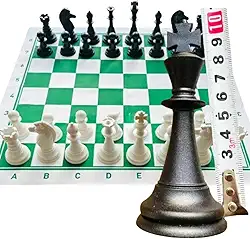 Jogo Xadrez Oficial Tabuleiro Grande Peças Resistentes Clássico para Treino, Escola e Competição