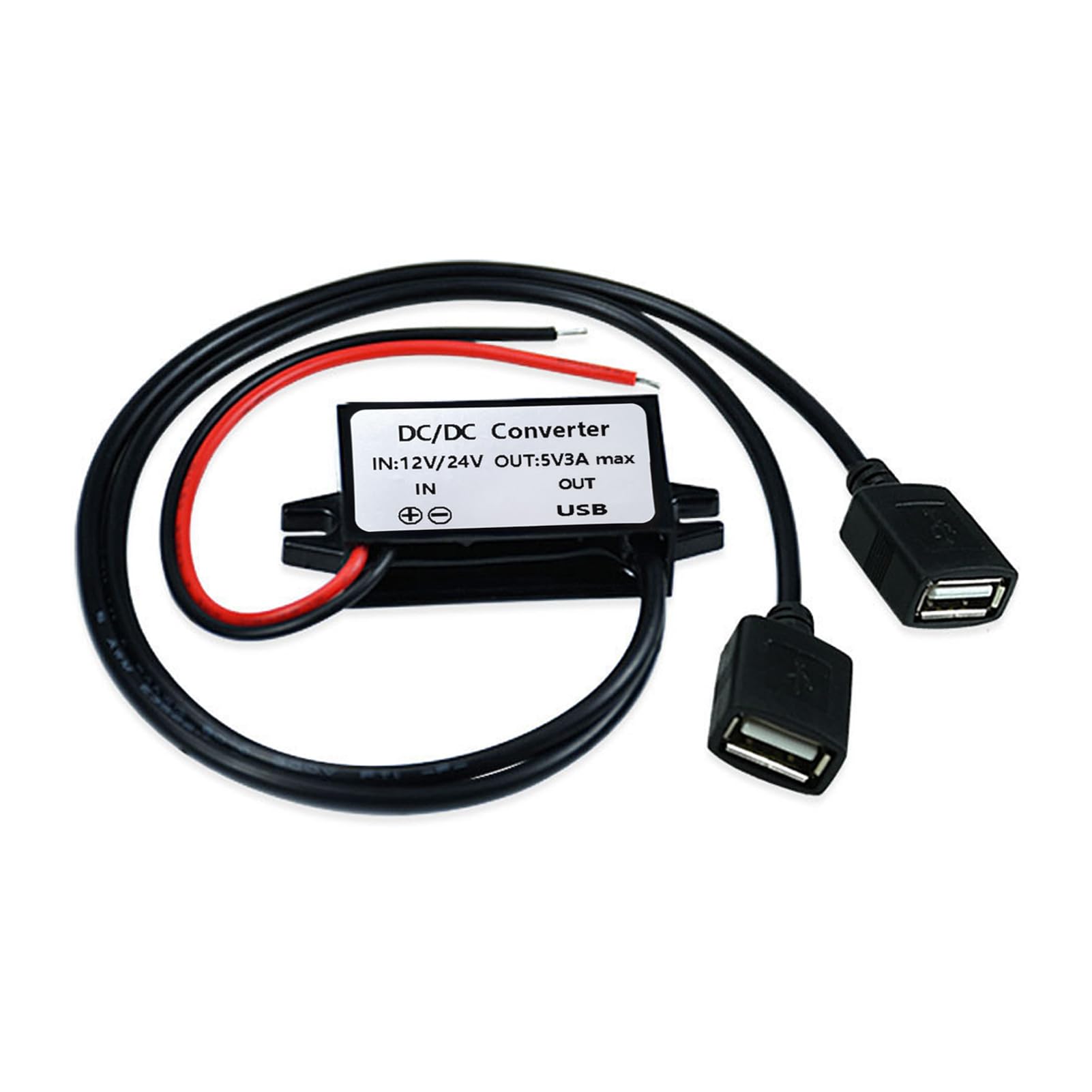 Convertitore 12V a 5V USB, Adattatore USB Auto 12V a 5V DC 3A con Doppia Uscita, Modulo Step Down per Auto, Carica Dispositivi, Regolatore di Tensione, Adattatore per GPS Telefono MP3 Camera Autoradio
