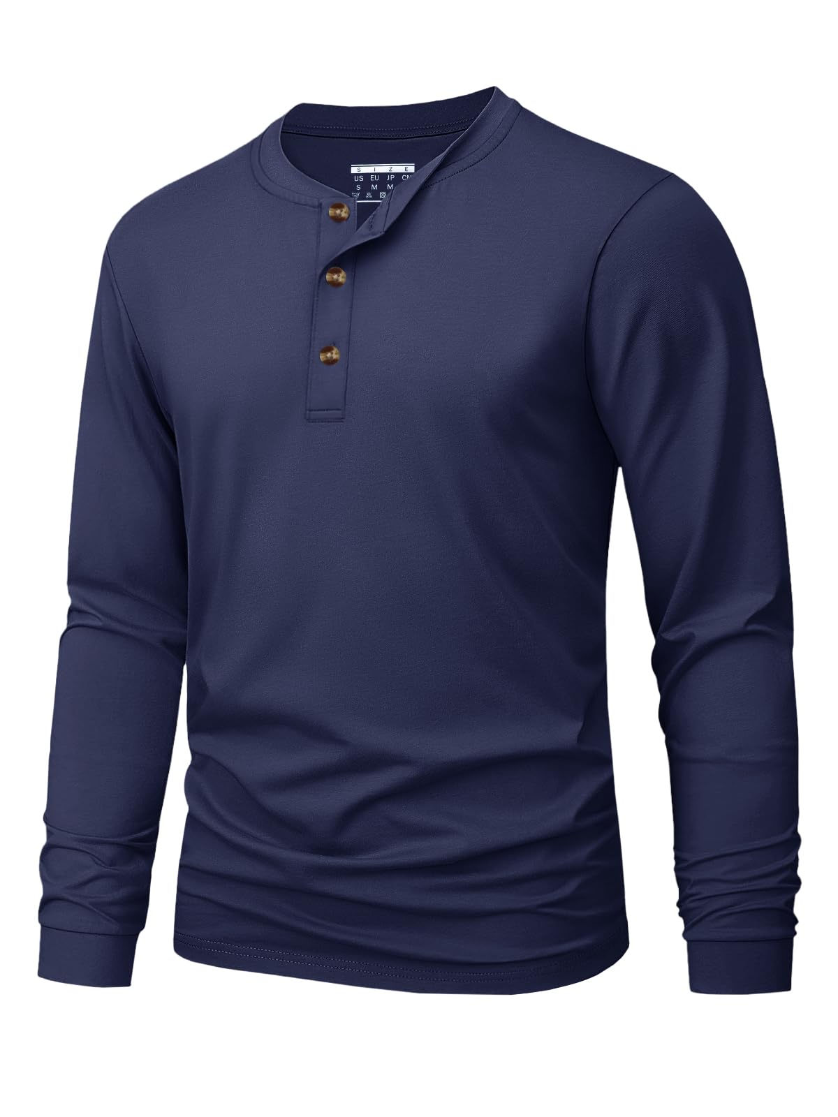 MAGNIVIT Men's Long Sleeve Henley Shirts Cotton 3-Button Spring Casual T-Shirts Solid Color Soft Basic Tops 2026