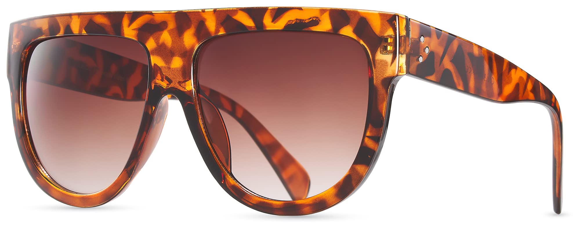 Women's Oversized Flat Top Fashion Sunglasses Trendy Big Square Designer Retro Sun Glasses Shades