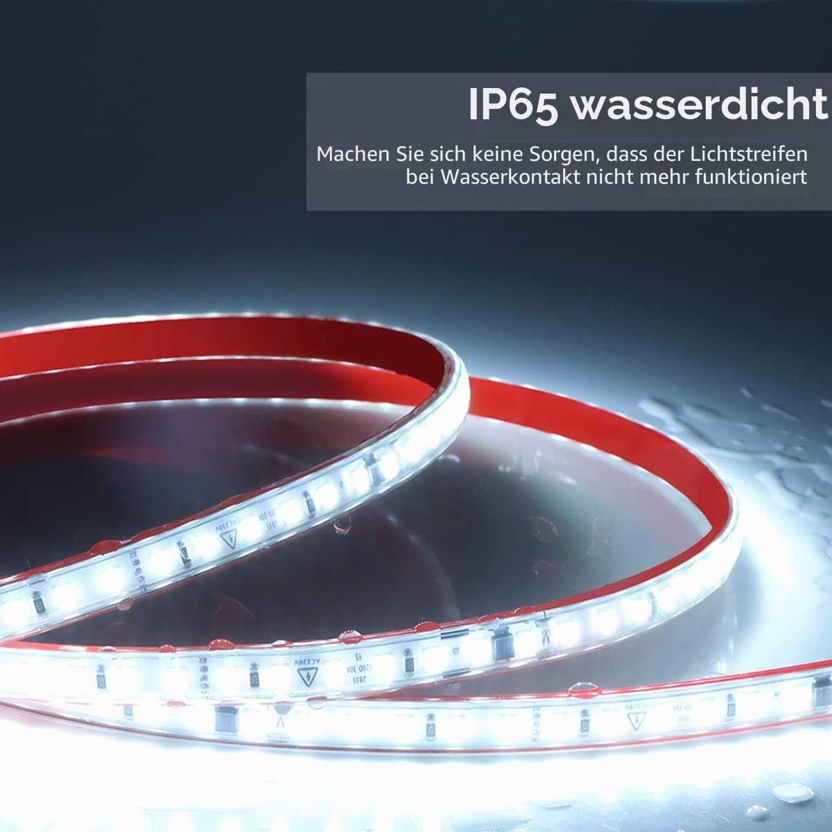10m Warmweiß LED Band mit IC, direkt an AC 220V, selbstklebend, 2835 SMD 120 Leds/m Streifen, helle Beleuchtung, IP65 wasserdicht