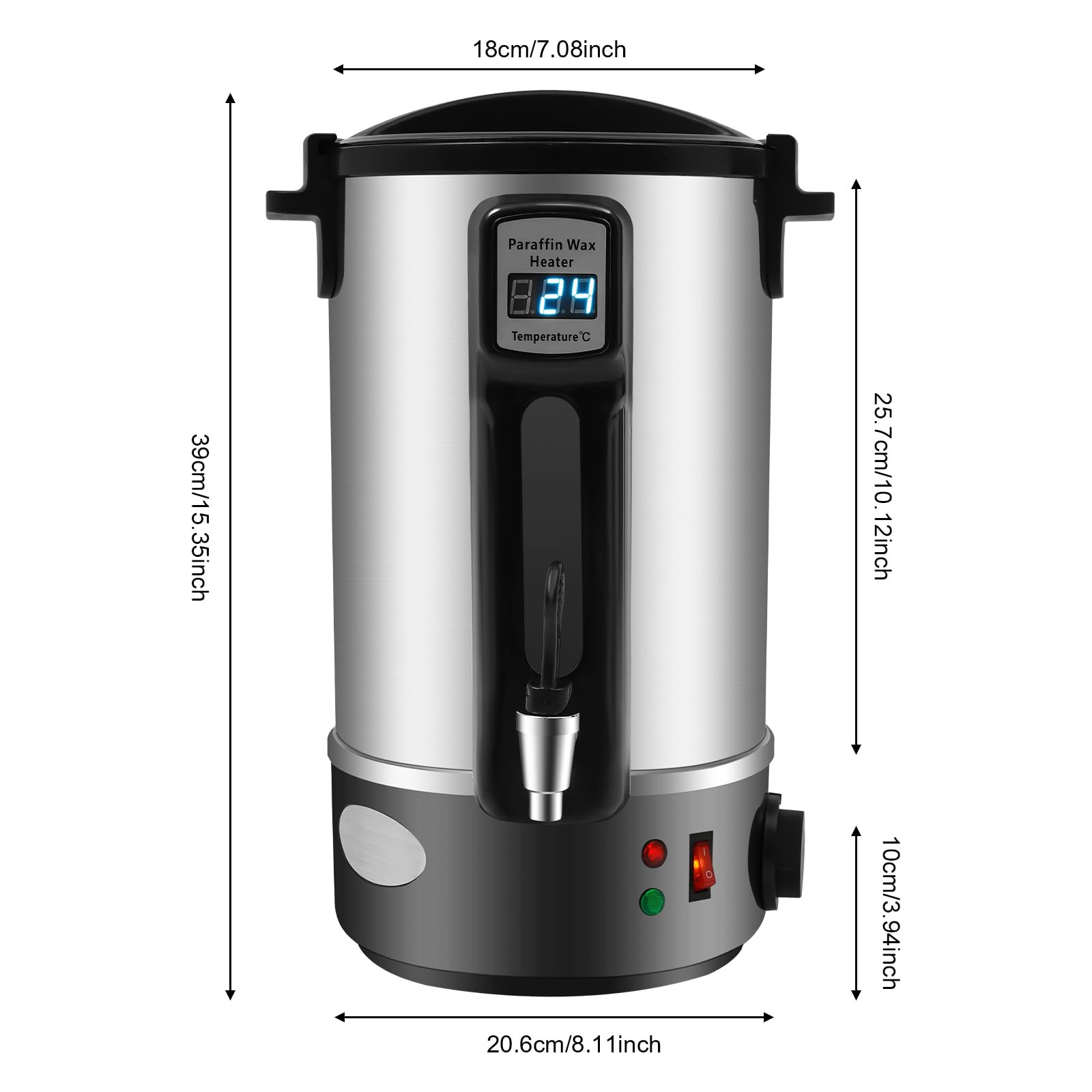 Lightakai Cera elettrica da 8 l, con beccuccio e display digitale a LED, temperatura regolabile, per candele fai da te, per principianti