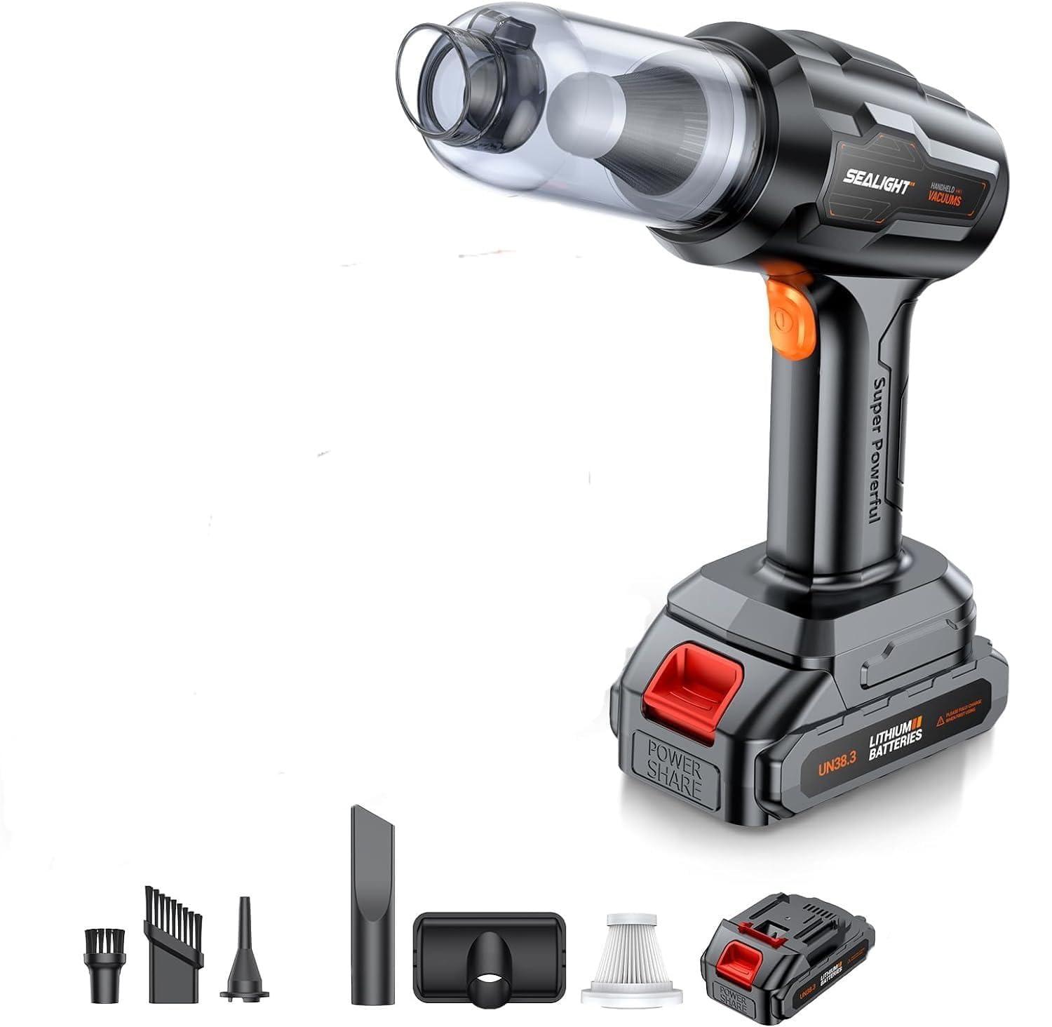 Handheld Car Vacuum Cordless, Portable Car Vacuum with 21000pa High Power Suction, one Batteries Long Endurance, 18v/120w Mini Vacuum Cleaner for Car, Home, Office, Pet-image-18
