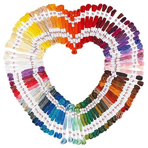 100 Döckchen Stickgarn aus 100% Baumwolle, je 8m, 6-fädig | 100 Farben | ideal zum Sticken, Nähen, Basteln, Häkeln, Freundschaftsbänder, Stickbilder, Kreuzstich Cover