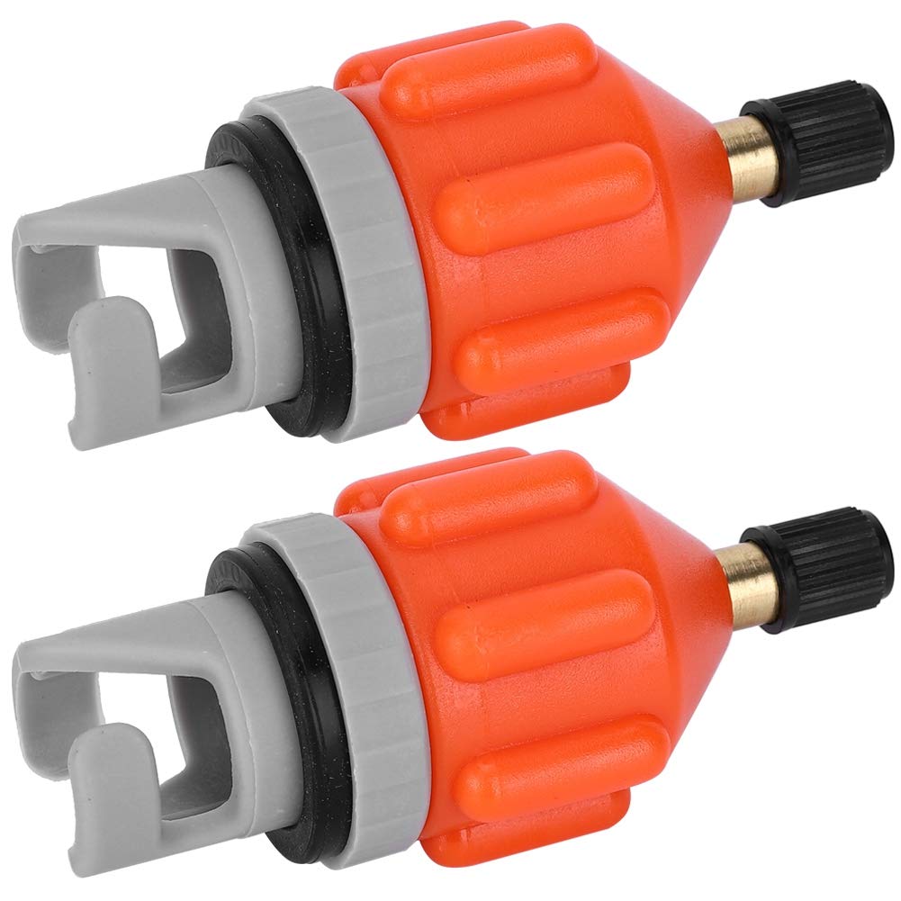 2Pcs Air Pump Adapter Heads Inflatable Boat Air Valves Adaptor for Pump Stand Up Paddle Board Kayak Surfing(orange)