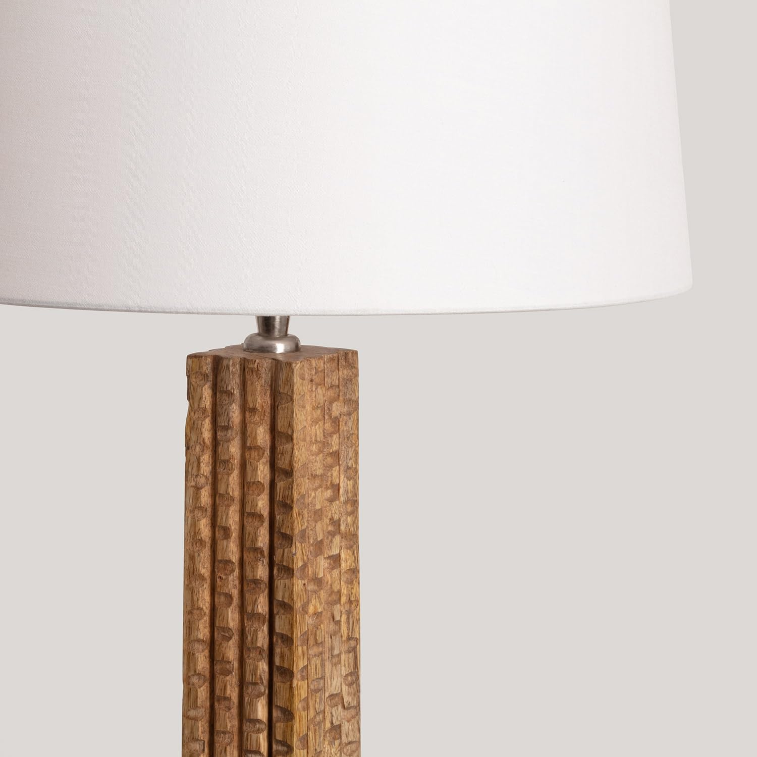 Lámpara de Pie Madera Kyathi Blanco | CasquilloE27