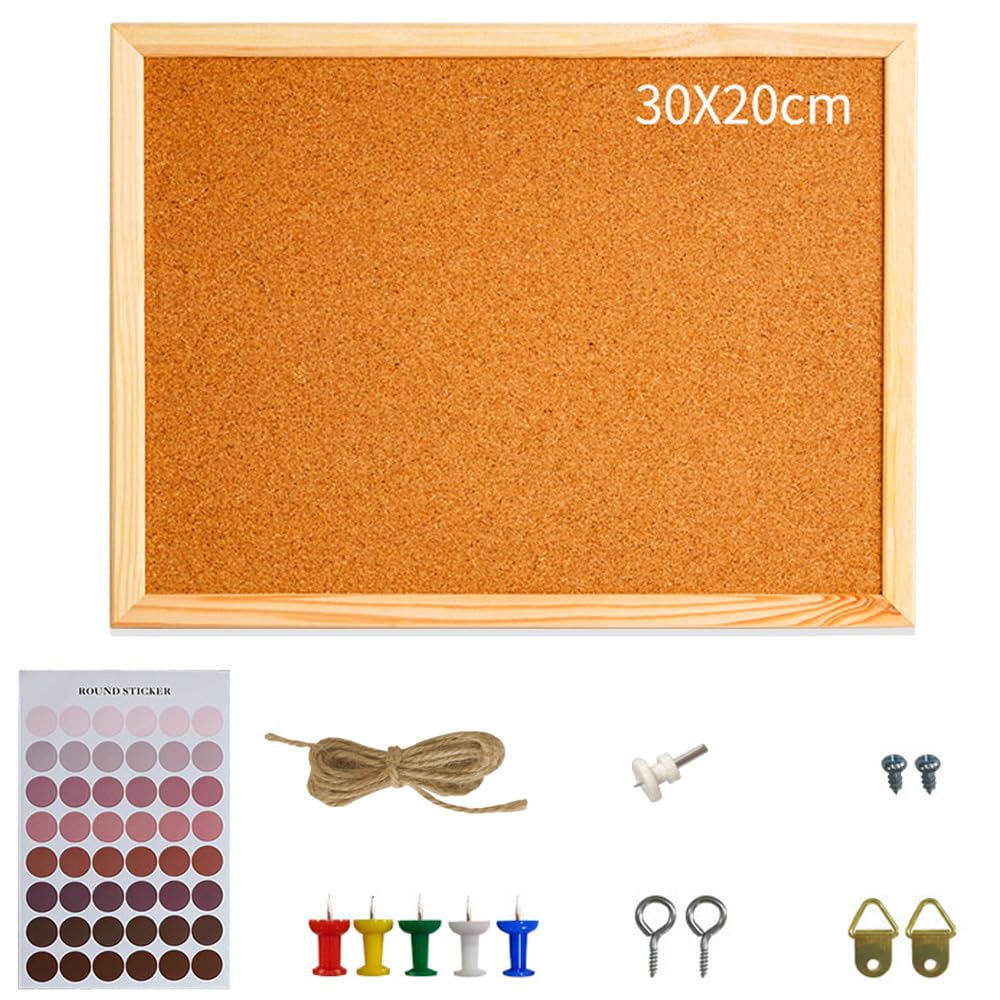 Amazon | コルクボード 壁掛け 1セット 掲示板 軽量 木製 20x30cm 多