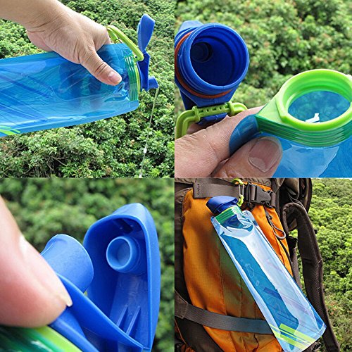 YoMaris Unisex Adult 700ML Faltbare Set von 3 mit CE, ROHS Zertifikate, Zusammenklappbare Flexible Wiederverwendbare Wasserflasche zum Wandern, Abenteuer, Reisen