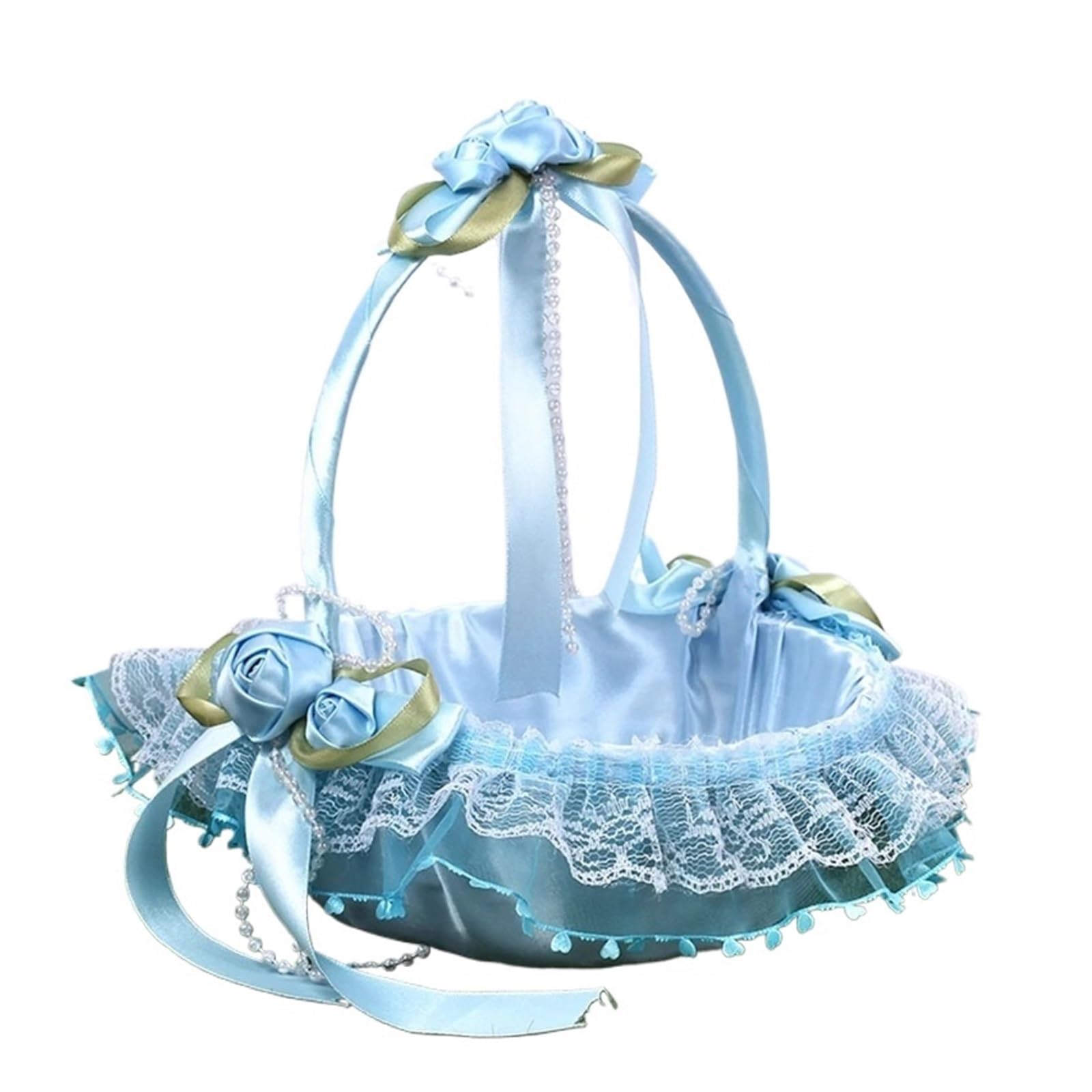 Panier Mariage Paniers De Demoiselle D'honneur For Mariages Grands Paniers De Mariage For Demoiselles D'honneur Paniers Royaux Simples Avec Dentelle Blanche(Style D)