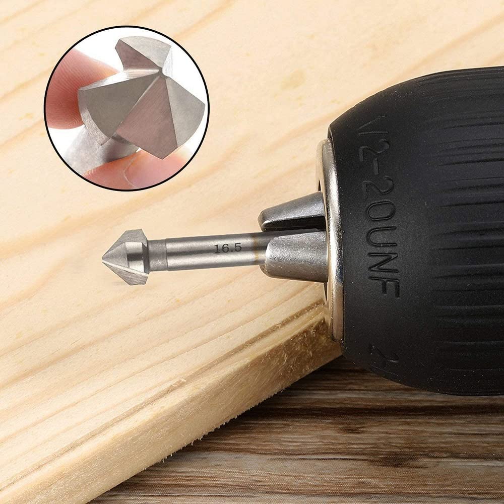 Set 6 Svasatori Conici HSS 90° | Con Rivestimento Titanio | Per Fori In Acciaio E Inox | Dimensioni 6.3-20.5mm - Foto 11