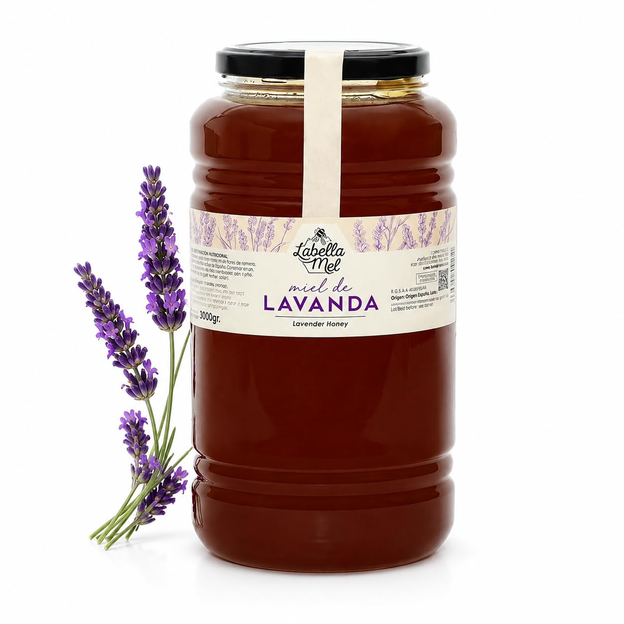L'Abella Mel | Miel de Fleur Pur 100% Naturel | Miel d'Abeille Sans Additifs ni Sirops Ajoutés | Apiculture Familiale Depuis 4 Générations | Pot 3 kg