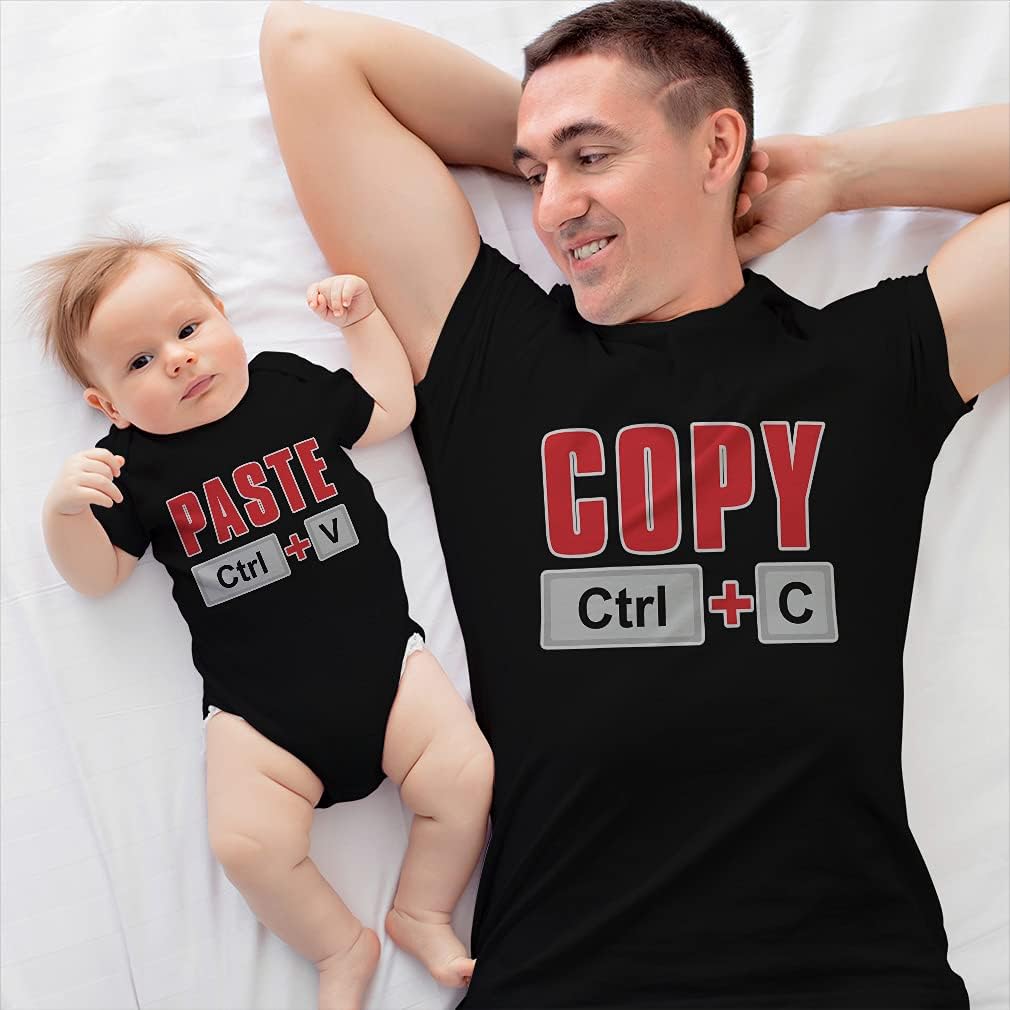 Father's Day Dad and Baby Matching Outfits Clothes Control Plus C Copy Option - v Paste Option Cotton Dad X-Large Baby 24 Months Oxford Gray