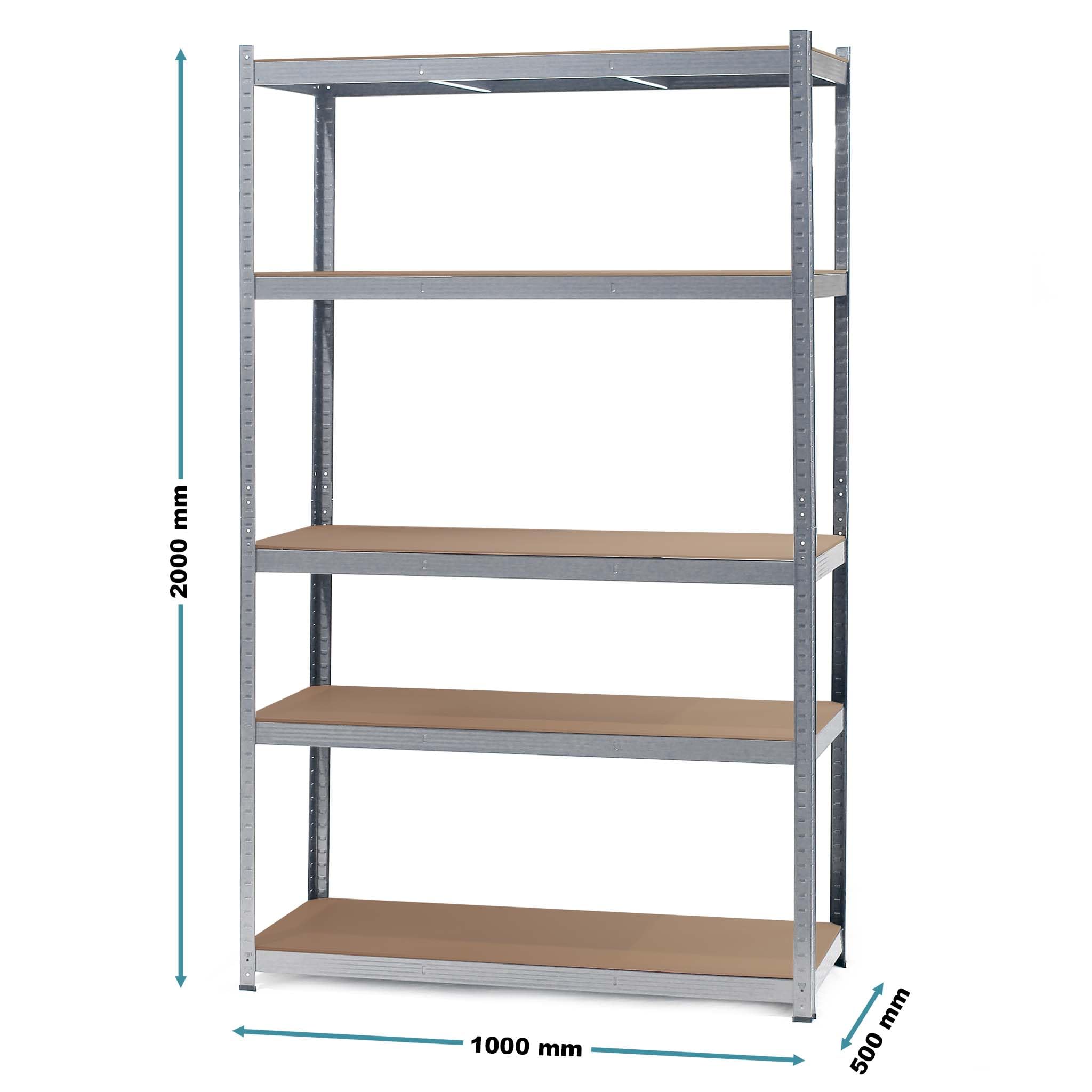 Visita la tienda de WilTec WilTec Estantería para Cargas Pesadas zincada 100x50x204cm Sistema de Encaje 5 baldas 200kg/nivel in use