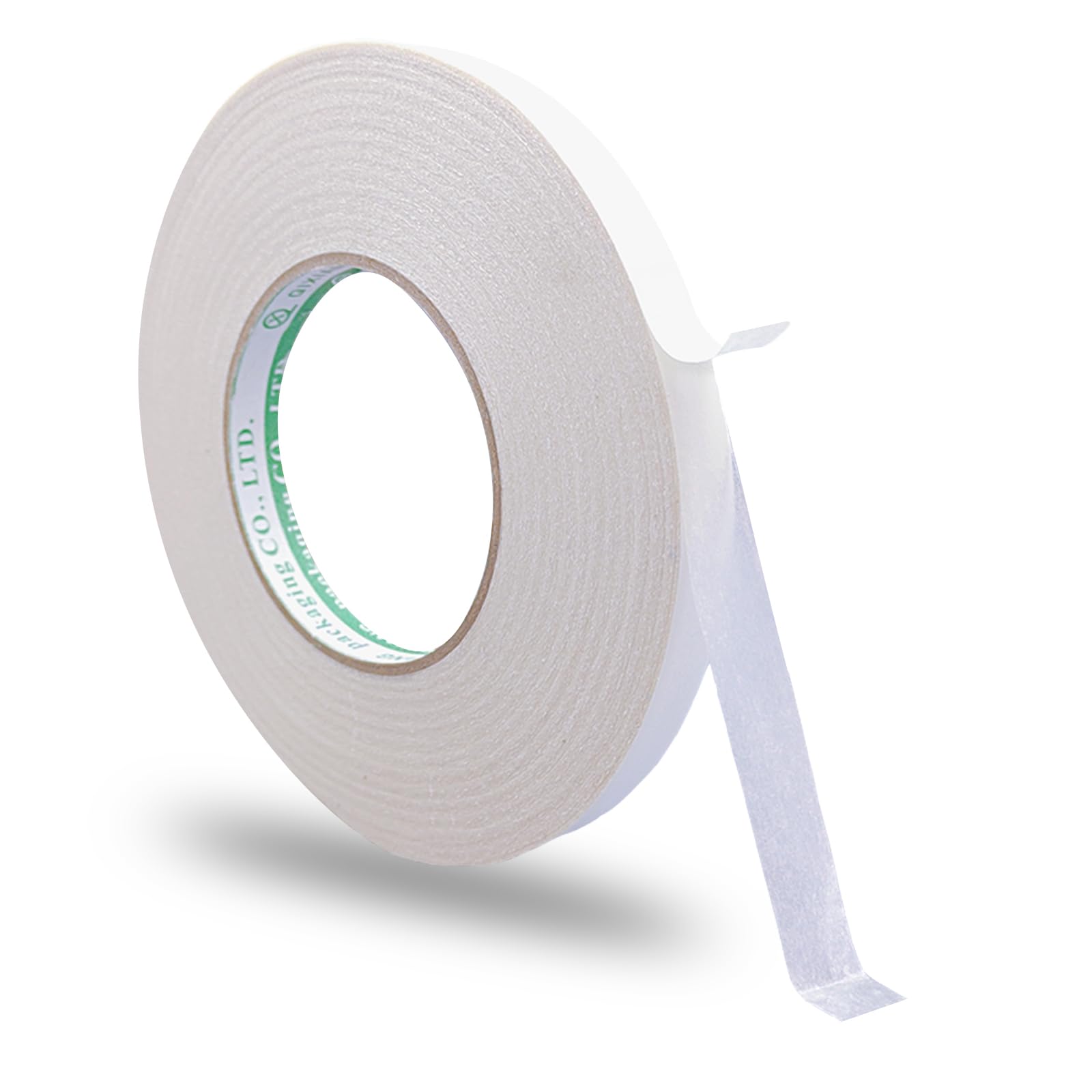 WENSSKKU Cinta adhesiva de tela de doble cara, cinta adhesiva fuerte de 1/2 pulgada x 200 pies, sin coser ni planchar, delgada, transparente y extraíble sin dejar pegamento