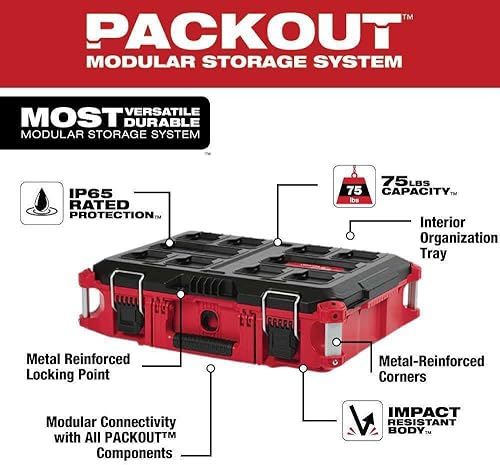 Miniatura 2 de 48-22-8424 para Milwaukee PACKOUT Caja de herramientas de 22 pulgadas con 75 libras.