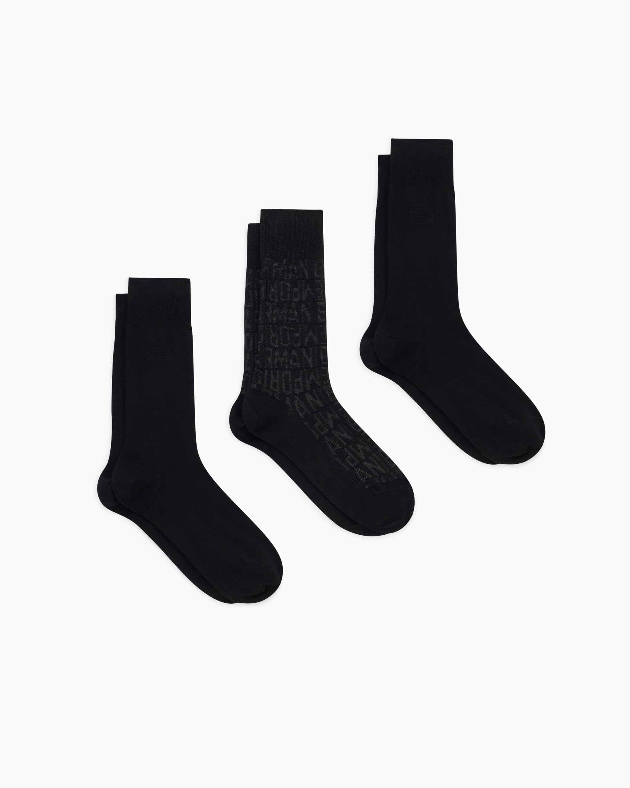 EMPORIO ARMANI MAN'S GIFT 3-PACK SOCKS SHORT BLACK TU