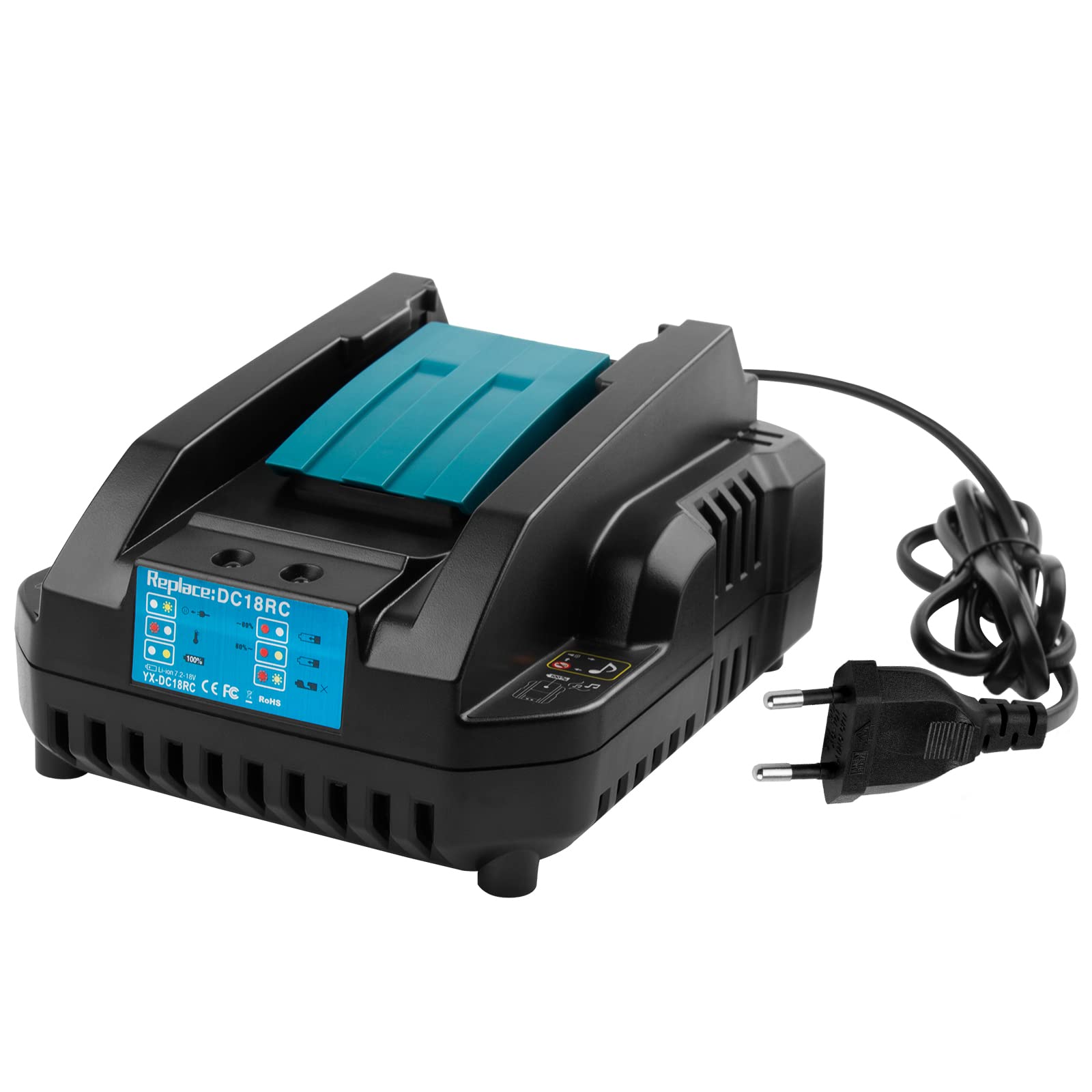 ASUNCELL 4A DC18RC cargador rápido compatible con Makita 14,4V-18V Li-Ion batería de repuesto BL1815 BL1830 BL1840 BL1850 BL1860 BL1890 BL1415 BL1430 BL1440
