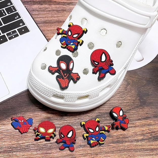 LUPINEZ 13pcs Spider Man Shoes Charms | Cartoon Shoe Charms for Clogs | Shoe Decoration Charms | Spider Man Rubber Charms for Clogs Slipper | Crocs Shoes Accessories | Crocs Charms for Boys and Girls 6 61HnmdYPV8L