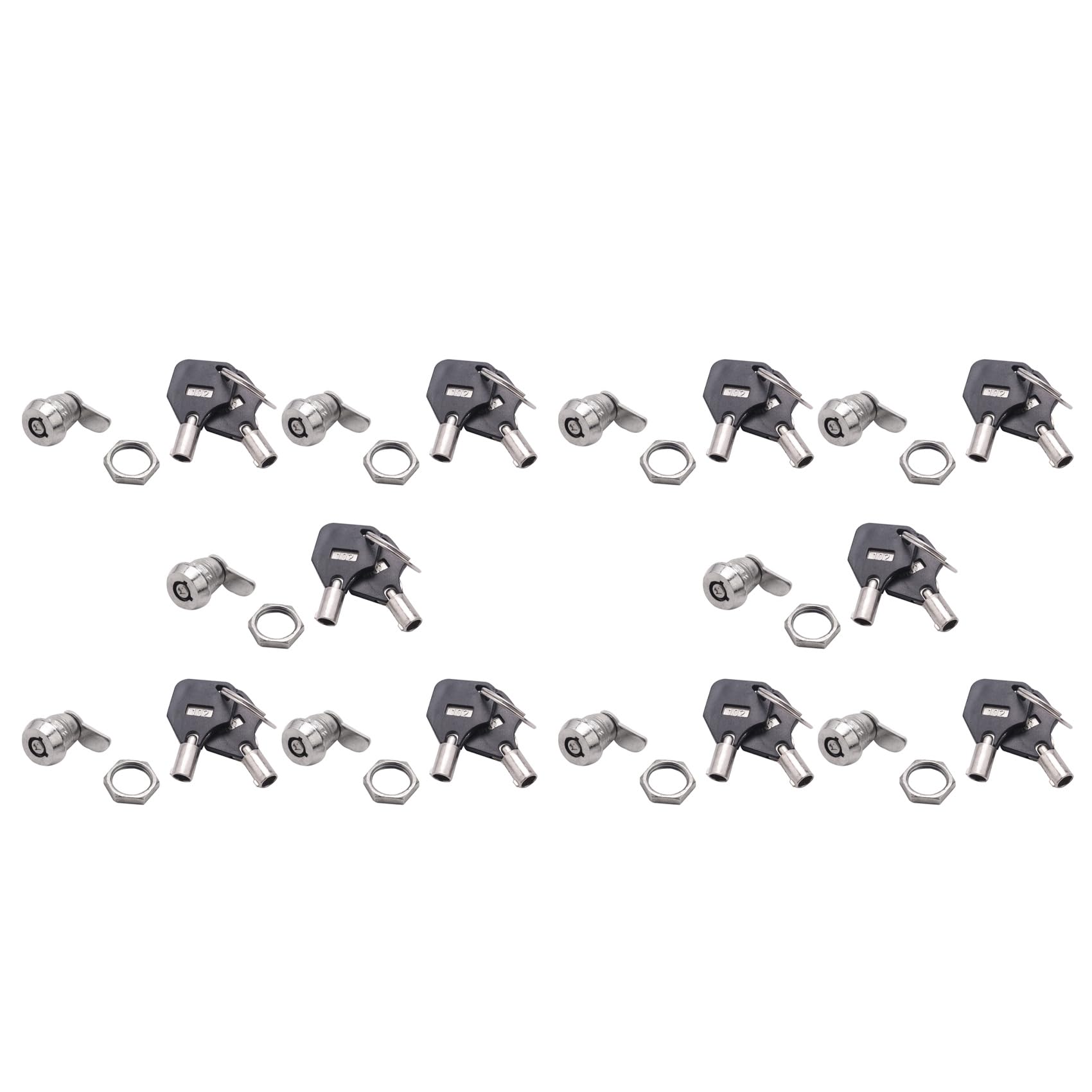 Jnchdghwa As Shown 10X Cabinet Door Quarter Turn Security Tubular Cam Lock W Keys
