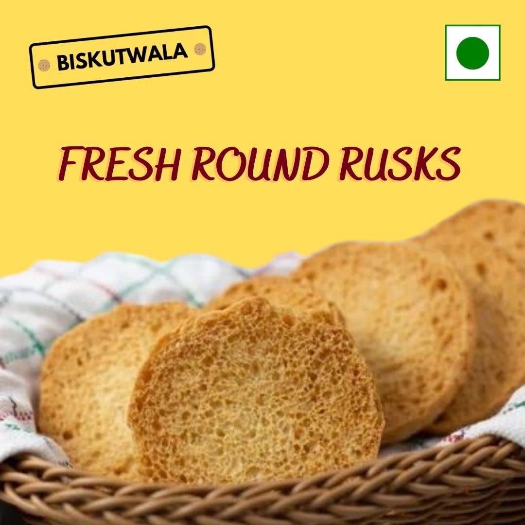 Biskutwala Old Delhi's Famous Traditionally Prepared Fresh Tasty Large Egg Less Round Rusks (1000)