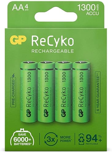 GP Baterías ReCyko+ HR06 Mignon (AA) NiMH 1300 mAh 1.2 V Pack de 4
