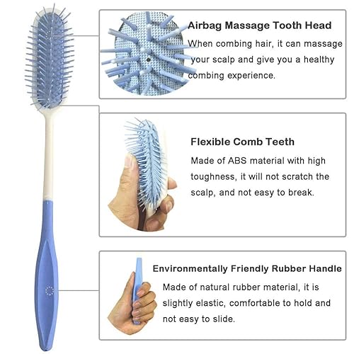 Miniatura 7 de Juego de cepillos de peine con mango largo de 14 pulgadas, 2 unidades para personas mayores y discapacitadas de mano, actividades incómodas de las