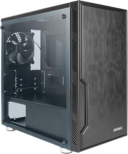 Antec VSK10 Window Highly Functional Micro-ATX Gaming Cabinet with Transparent Side Panel, 1 x 120mm Regular Fan in Rear Preinstalled