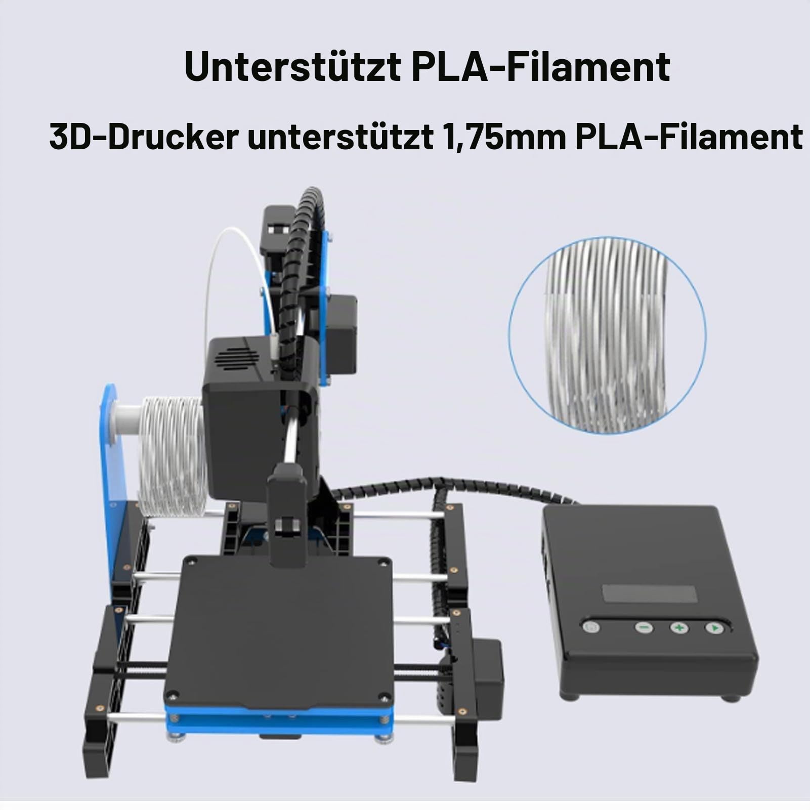 Mini 3D Drucker für Anfänger 10-40mm/s 3D-Druckmaschinen mit 1,75 Mm PLA Filament, 3D-Drucker mit 1-klick, Abnehmbare Magnetische Bauplatte, Druckgröße100x100x100mm
