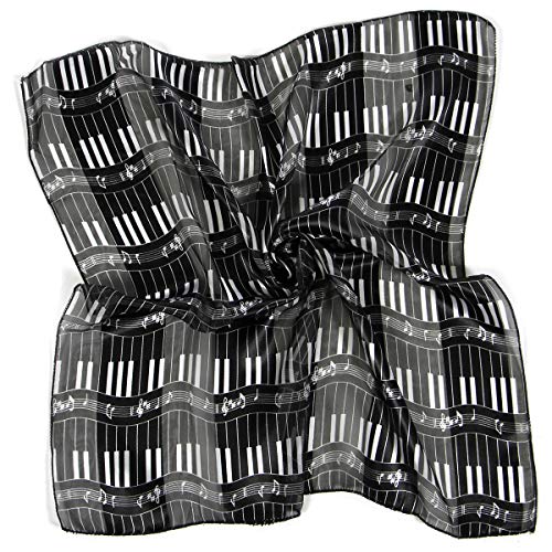 SERENITA Satin Scarf Hair Neckerchief Wraps for Women Music Note Gifts American Flag Bandana Silk Feel Square Neck Scarves2