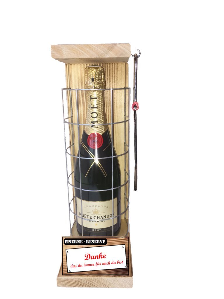 Moet Danke Geschenke - Geschenk Dankeschön Eiserne Reserve Gitter incl. Notsäge Text rot: Danke das du immer für mich da bist Champagner (1 x 0.75 l)