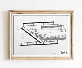 Modern Poster of Miami Executive Airport Tmb | 11x17 12x18 16x24 24x36 Unframed Wall Art | Minimal Traveler Print for Gift | Minimalist Home Office Decor