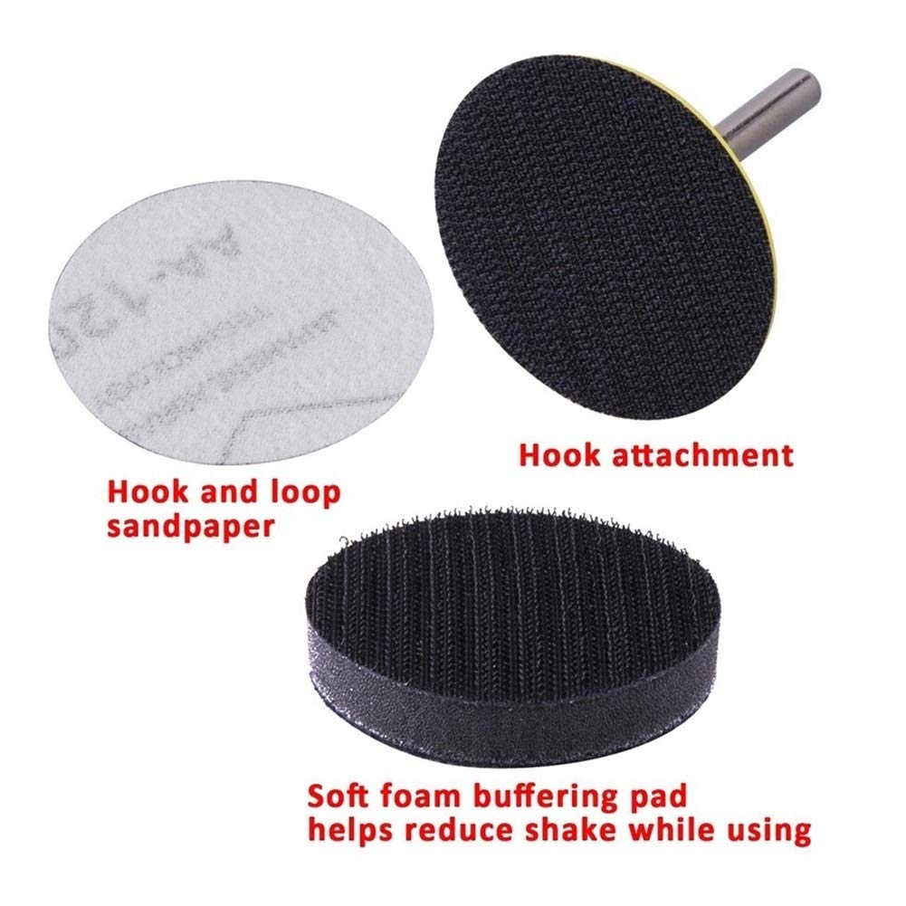 Lucidatura, carta vetrata a levigatura 200pcs 50 millimetri 2 pollici Sander disco abrasivo dischi 80-3000 carta grana Con 1Inch abrasiva polacco Pad Piastra + 1/4 di pollice Shank for il Rotary