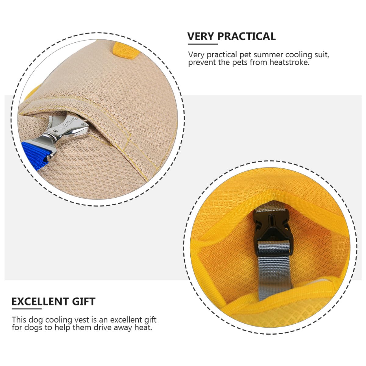 Cabilock Gilet Rafraîchissant pour Chien Jaune en Polyester, Vêtement Pratique D'été pour Animaux, pour Port Quotidien et Séances Photo