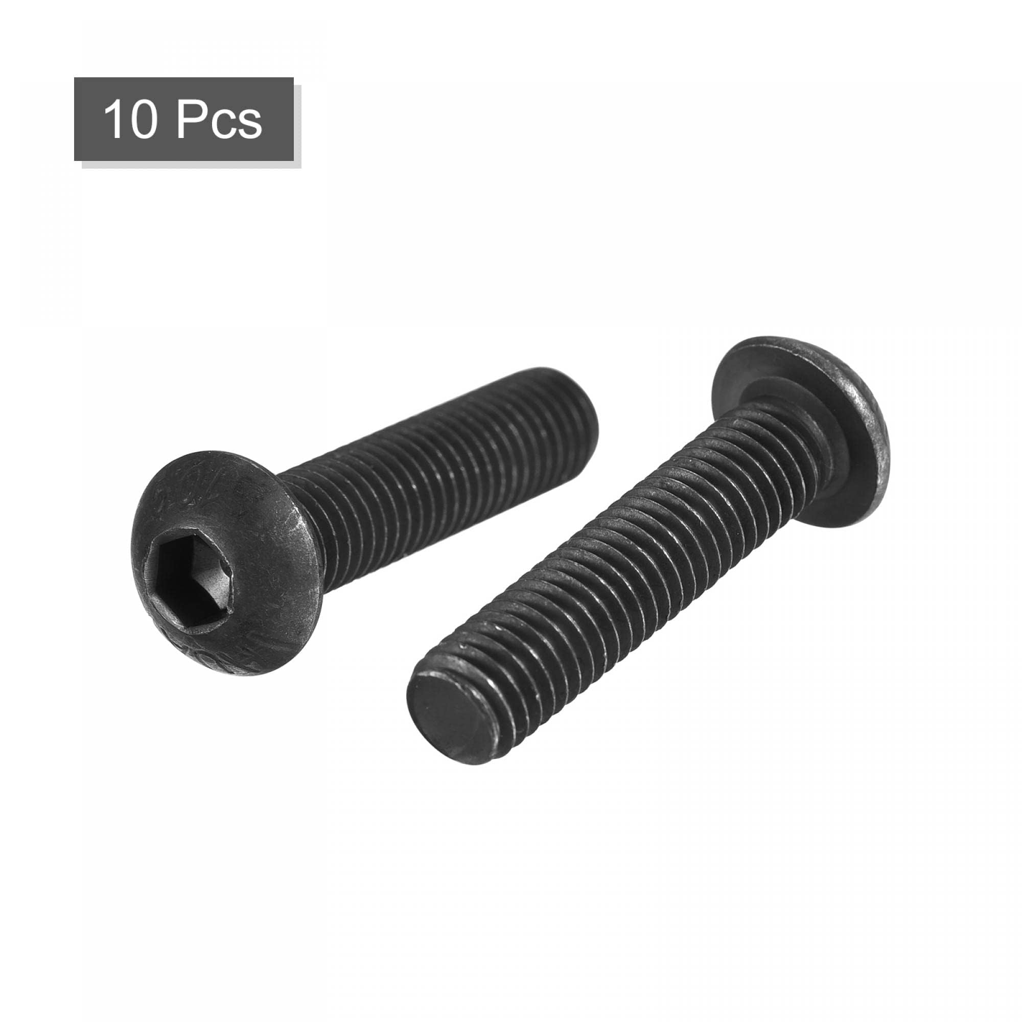 TA-VIGOR 10Pcs M8 x 35mm Alloy Steel Button Head Hex Socket Cap Screws, Flanged Button Bolts Nuts Hex Drive Fastener for Machine - Image 3