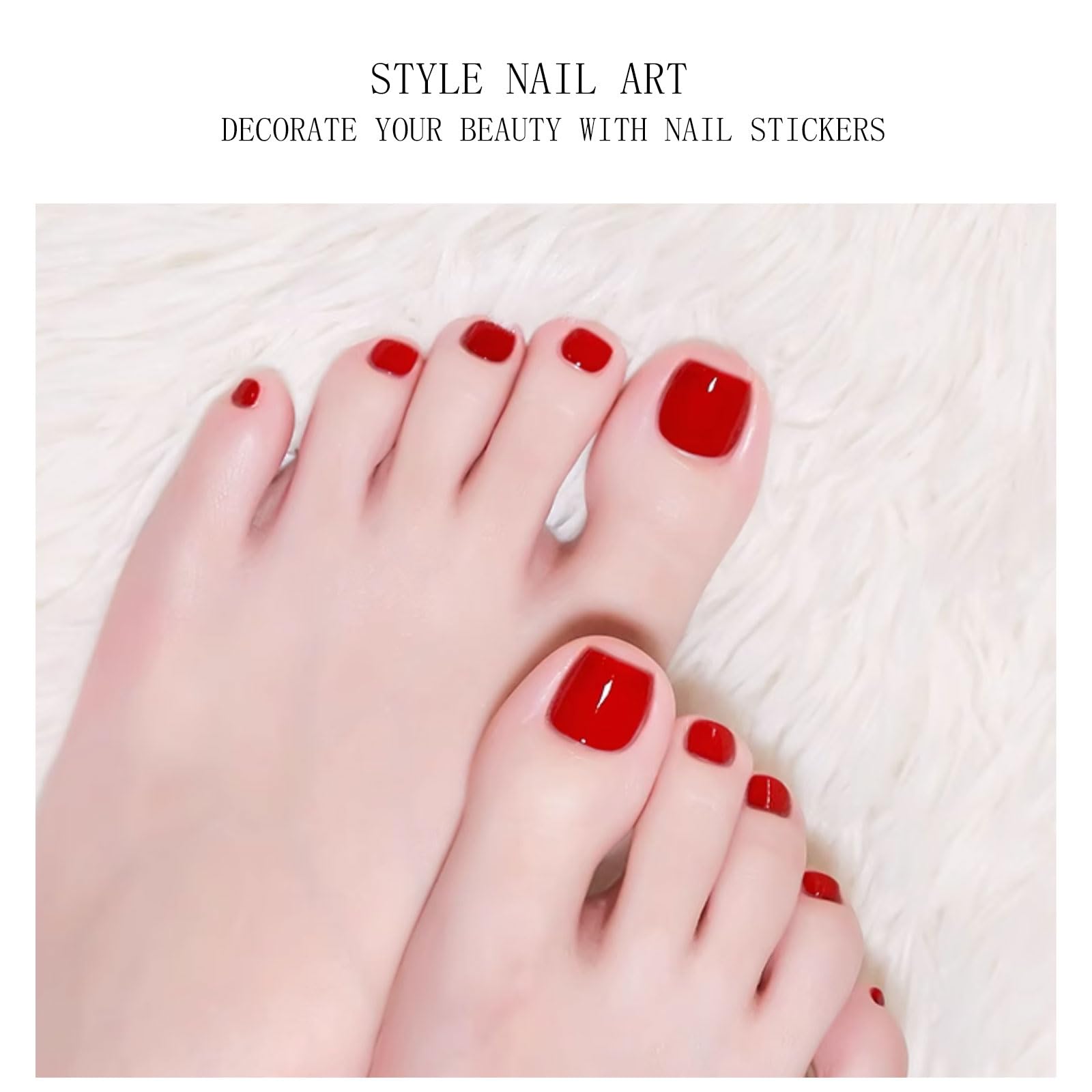 JMEOWIO Gel Toenail Stickers Red Semi Cured Gel Toenail Strips Wraps UV/LED Toenail Supplies Toenail Art Design Decoration Accessories - Image 2