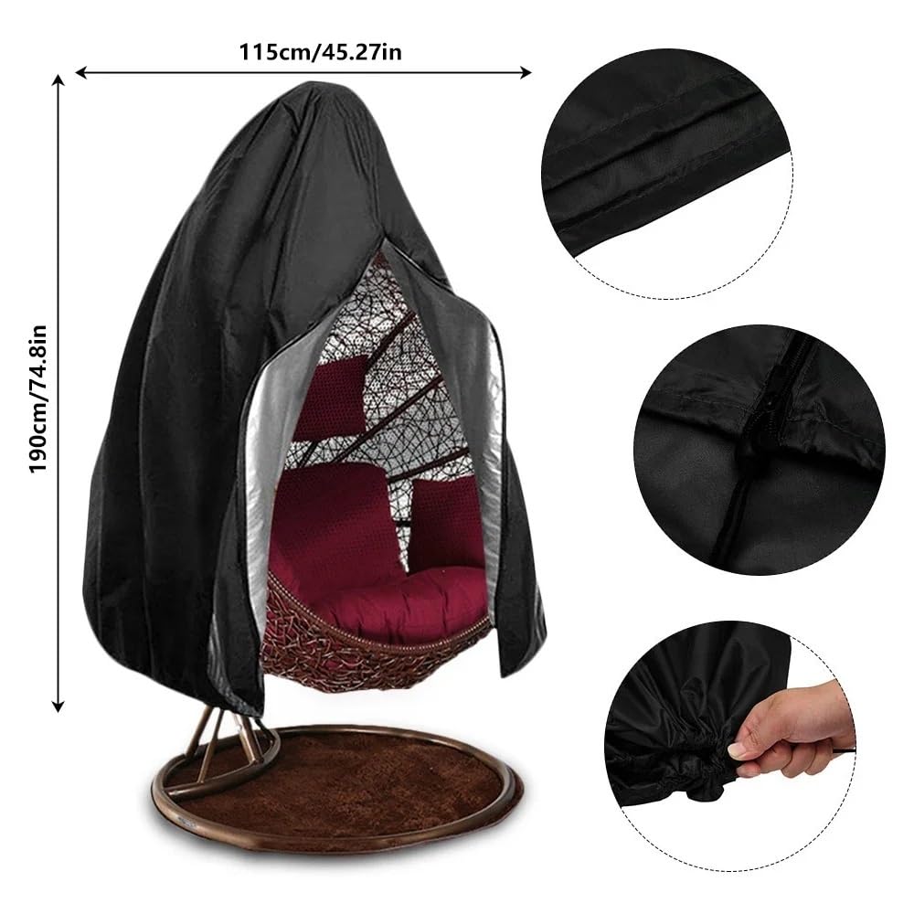 Copri-poltrona a uovo da giardino, Fodera for sedia a dondolo Egg Multicolor 115x190 cm da patio con cerniera