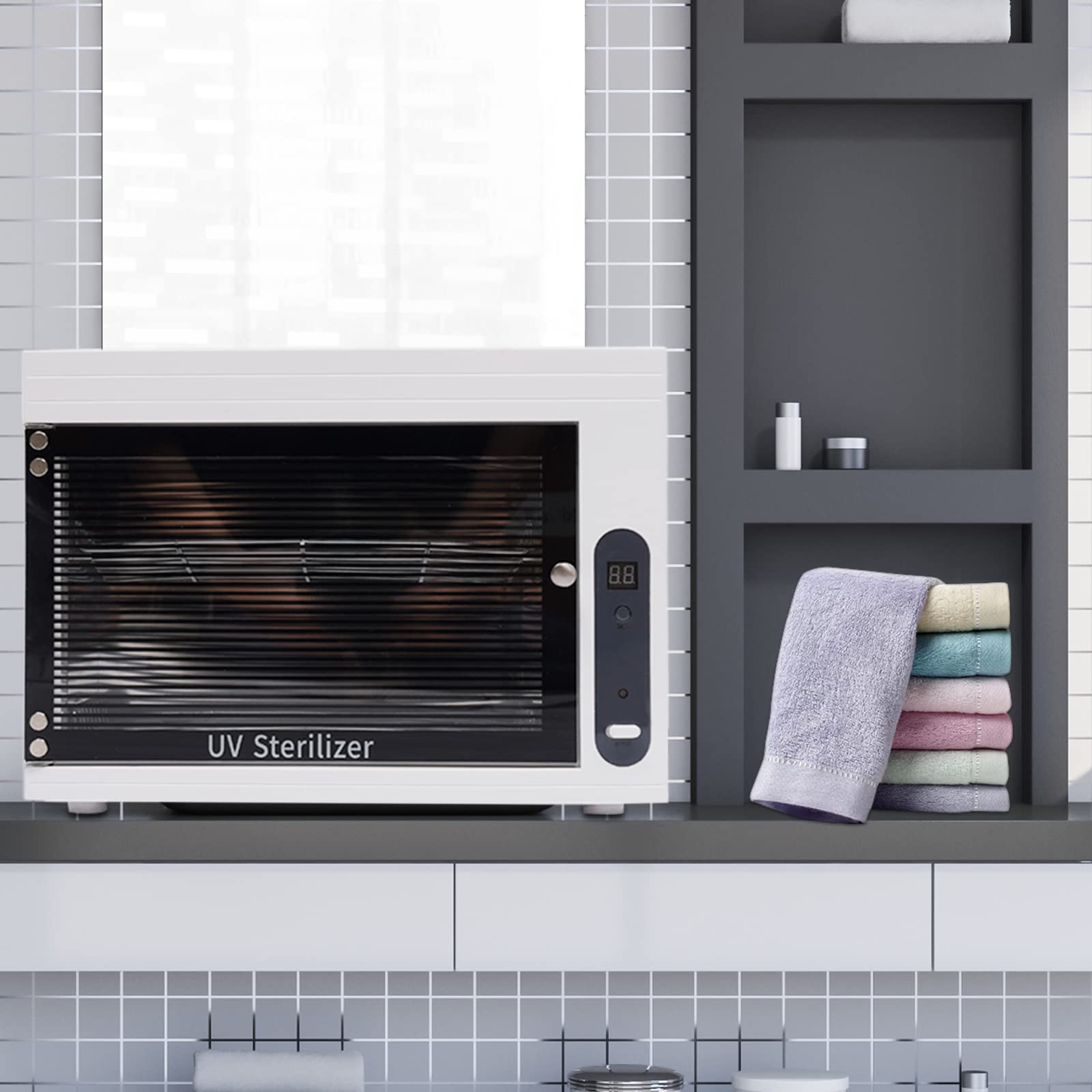 Esterilizador de aire caliente, desinfección para instrumentos, con temporizador LED, armario desinfectante UV, tres ajustes de temporizador, esterilizador en autoclave utilizado para salones de