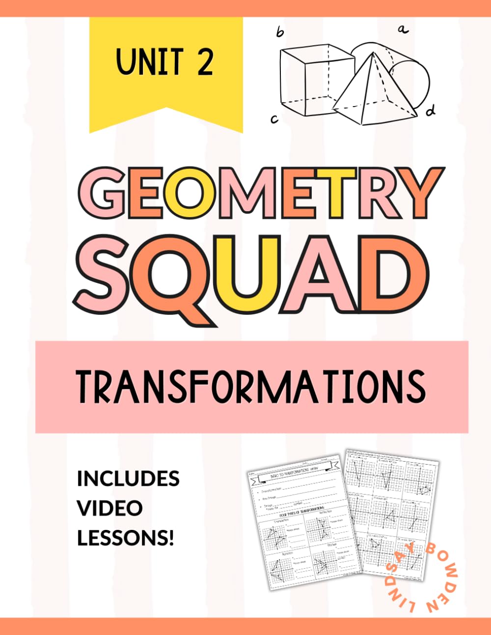 Geometry Transformations Workbook: Translations, Reflections, Rotations, and Dilations for Grades 8–12 (Geometry Squad)