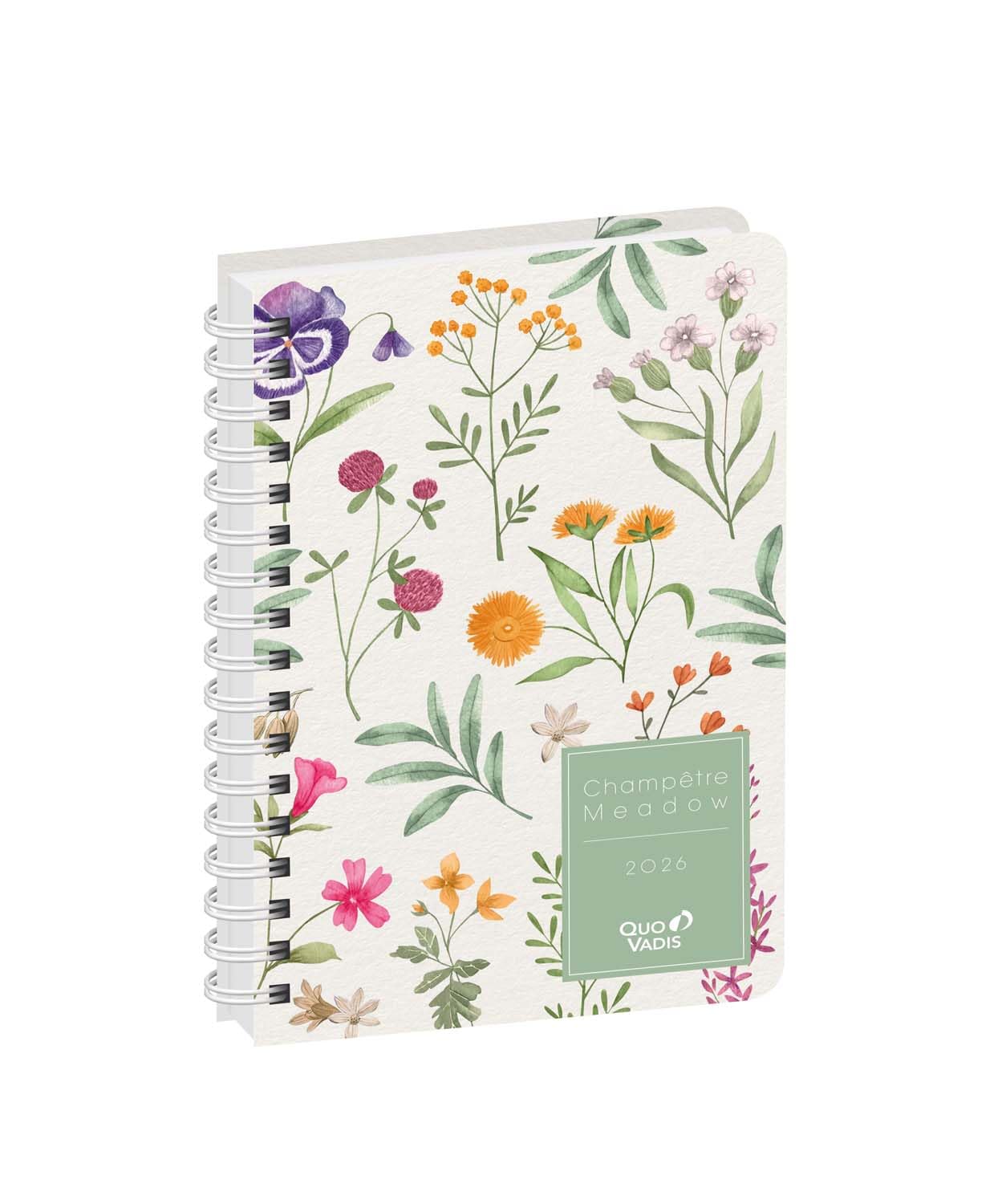 Quo Vadis - Diary - Spiral - 2026 - Business S - Weekly Planner - French - Daisy - 14 Months December-January - 10 x 15 cm - White Paper