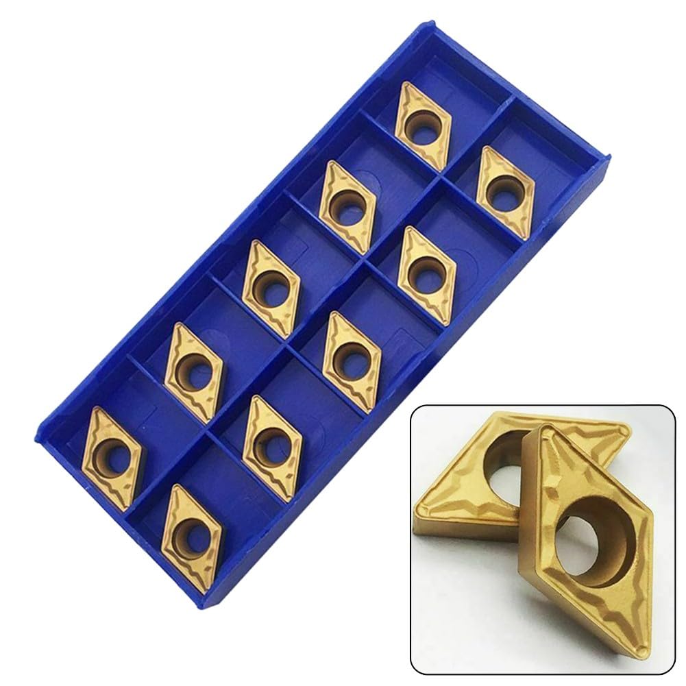SPORTARC DCMT11T308-HMP NC010 Lot de 10 outils de tournage CNC pour acier inoxydable, semi-finition et finition en carbure